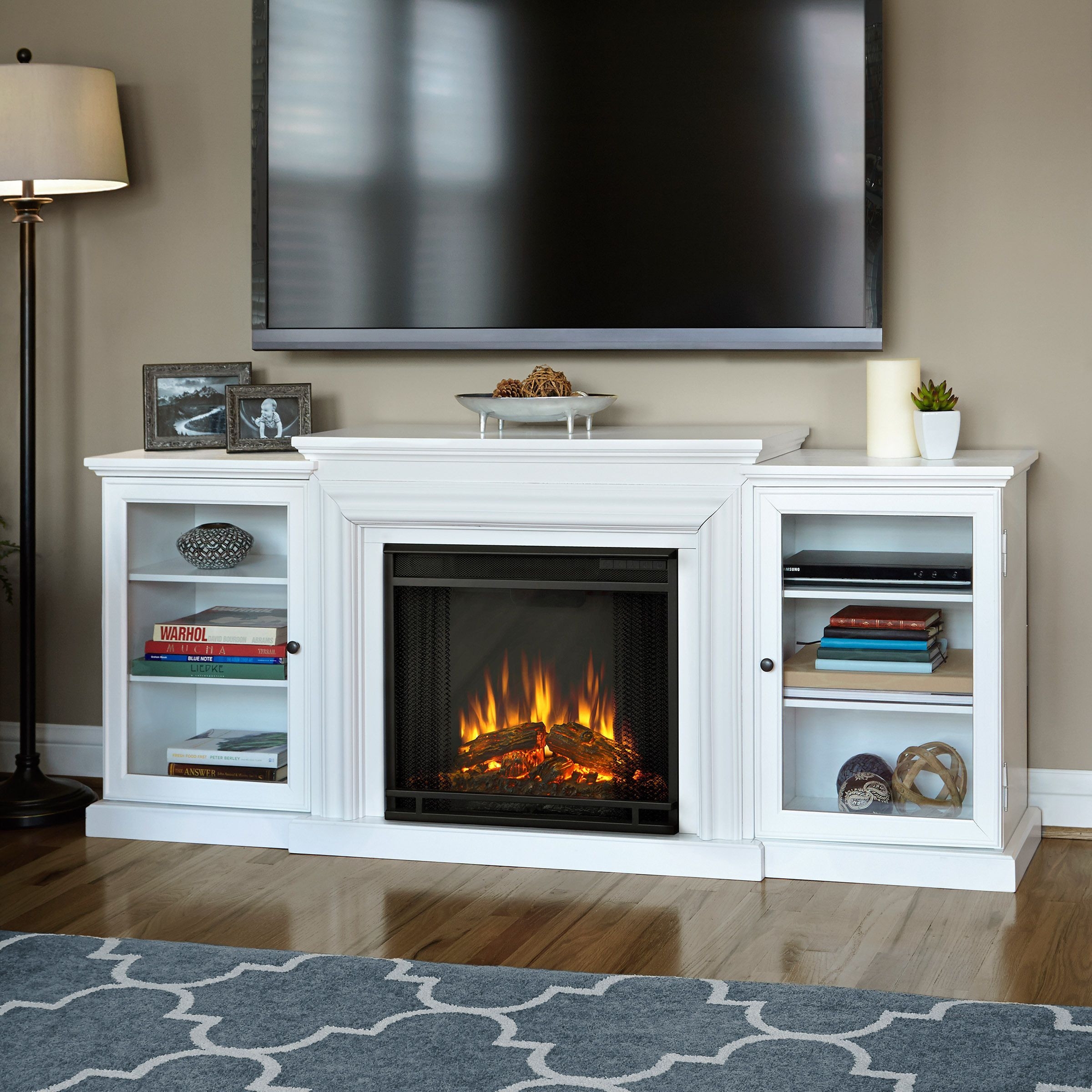 White Electric Fireplace Entertainment Center
 Real Flame Frederick White Entertainment Center Electric
