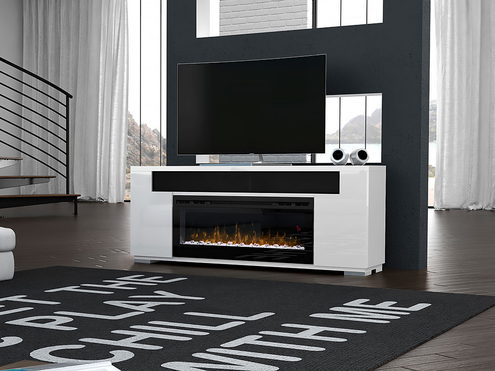 White Electric Fireplace Entertainment Center
 Haley Electric Fireplace Entertainment Center in White