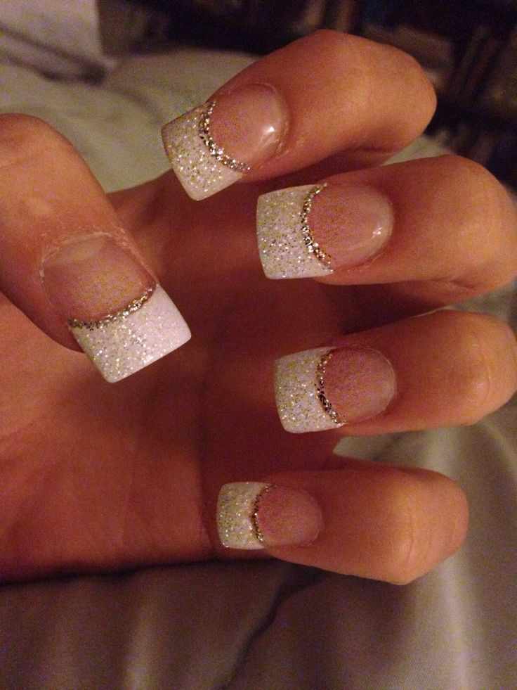 White Glitter Tip Nails
 41 Nail Designs For French Tip 25 Best Ideas About Short