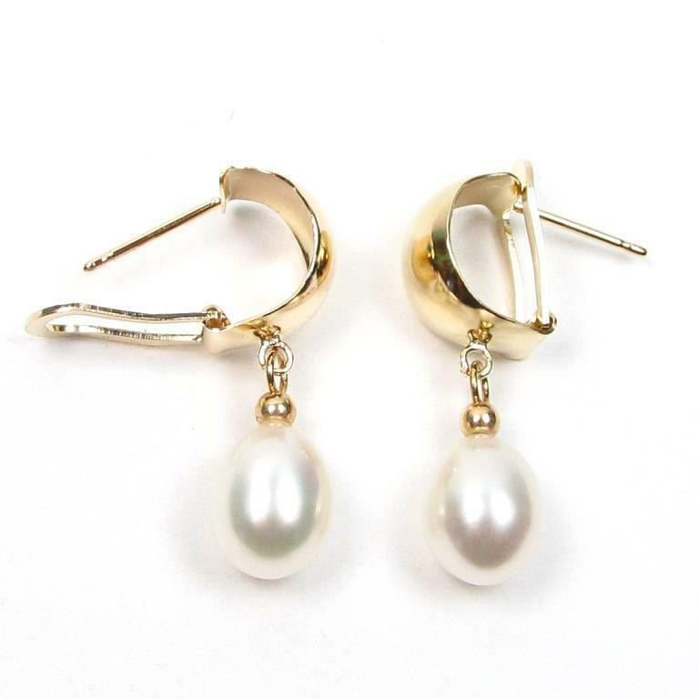 White Gold Pearl Earrings
 14k White Gold Pearl Earrings