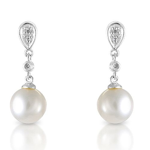 White Gold Pearl Earrings
 Pearl drop earrings white gold
