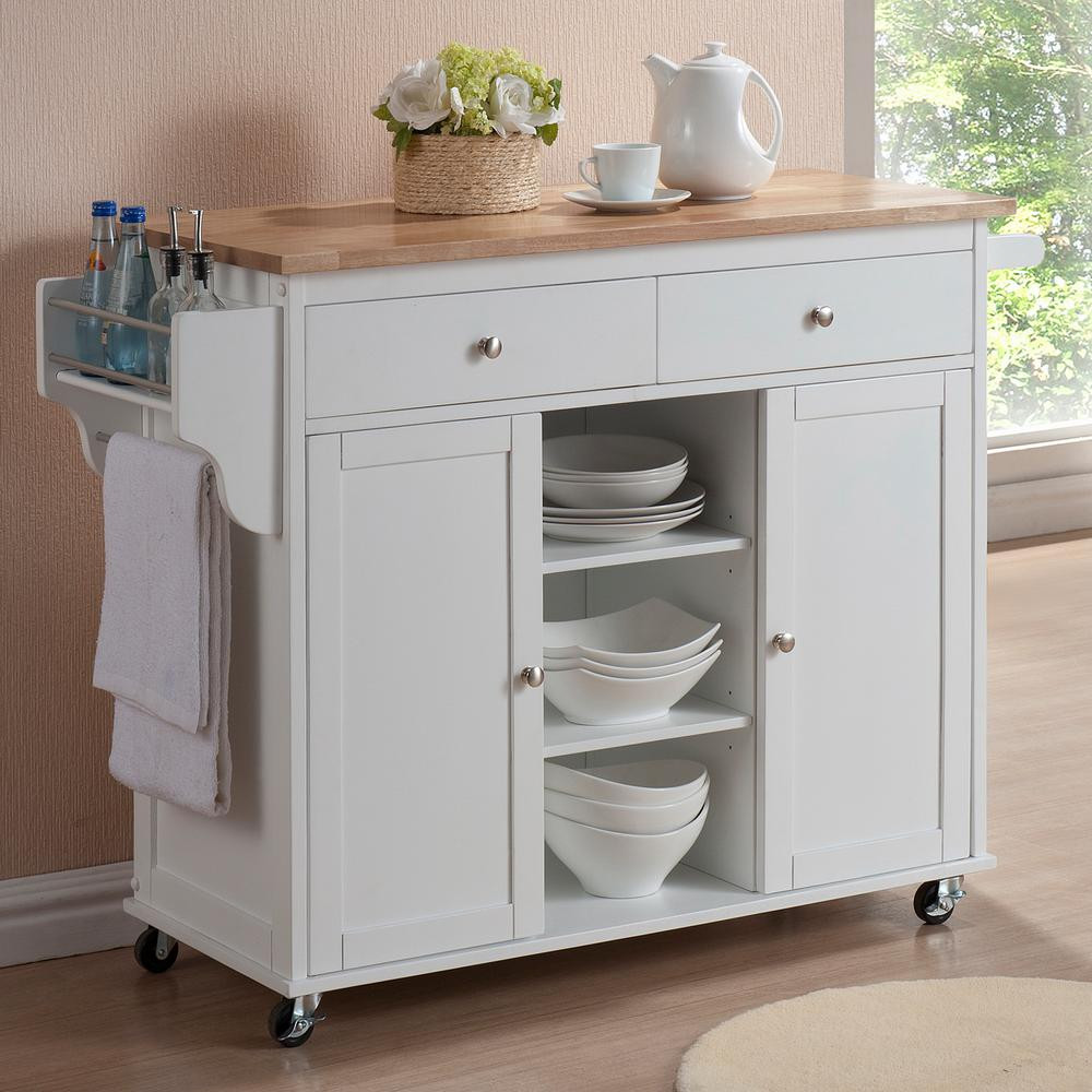 White Kitchen Island Carts
 Ease the way of working in kitchen by incorporating