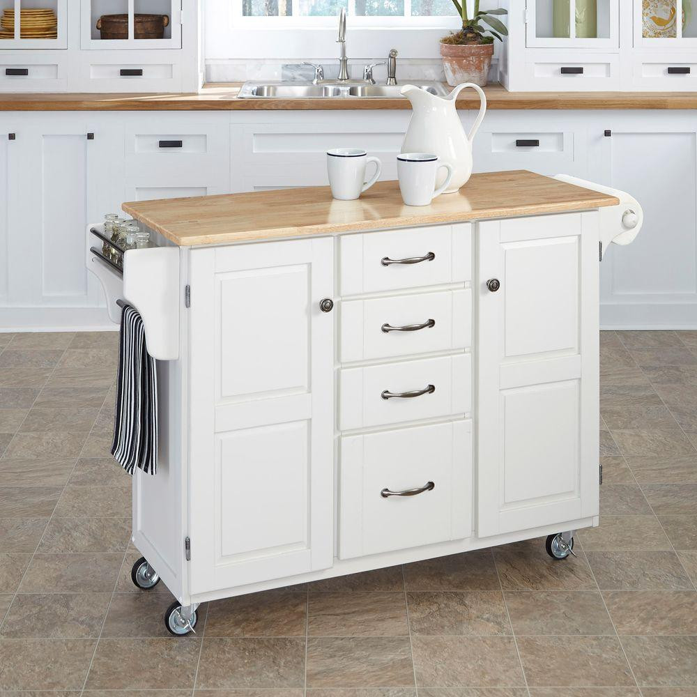 White Kitchen Island Carts
 Home Styles Create a Cart White Kitchen Cart With Natural