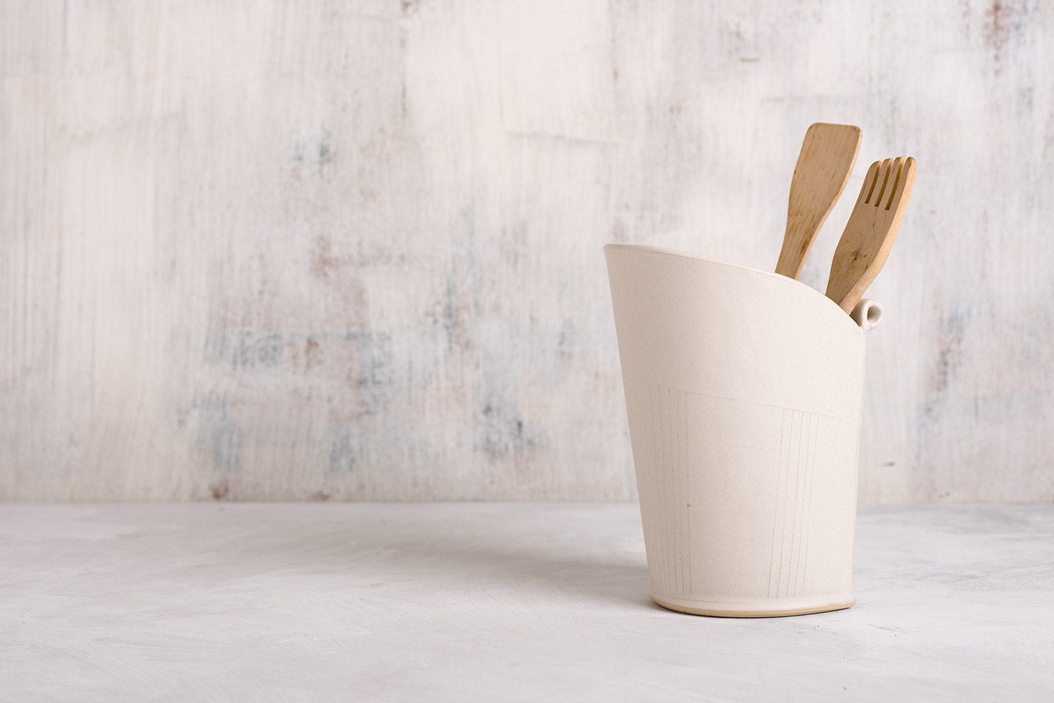 White Kitchen Utensil Holder
 Ceramic Utensil Holder white storage pot Modern Utensil Jar