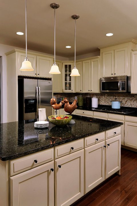 White Kitchen With Black Granite
 Dark Granite Countertops s of Cabinet binations