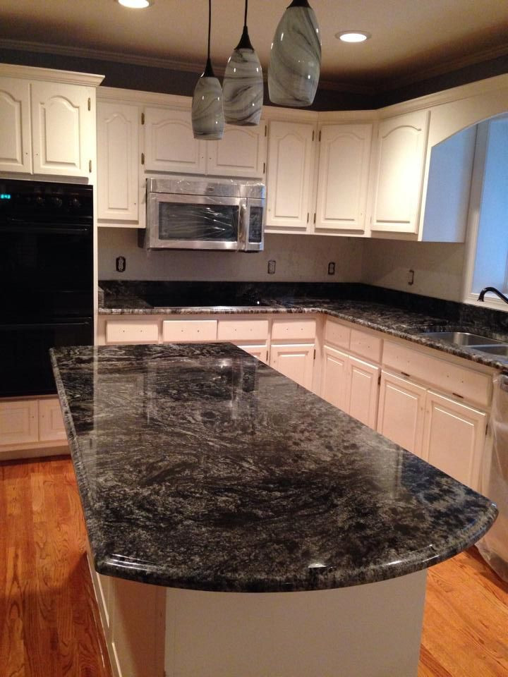 White Kitchen With Black Granite
 dark grey black white swirl granite countertops Google