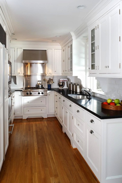 White Kitchen With Black Granite
 White Kitchen Cabinets with Black Countertops