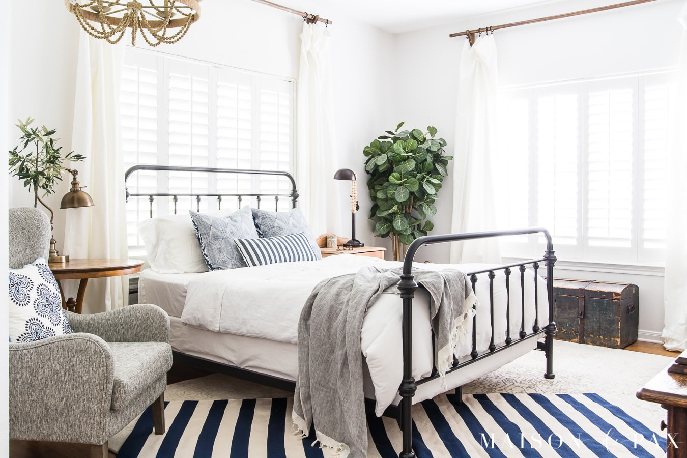White Master Bedroom
 Blue and White Bedroom Ideas for Summer Maison de Pax