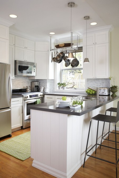 White Small Kitchen
 Martha Stewart cabinets handmaidtales