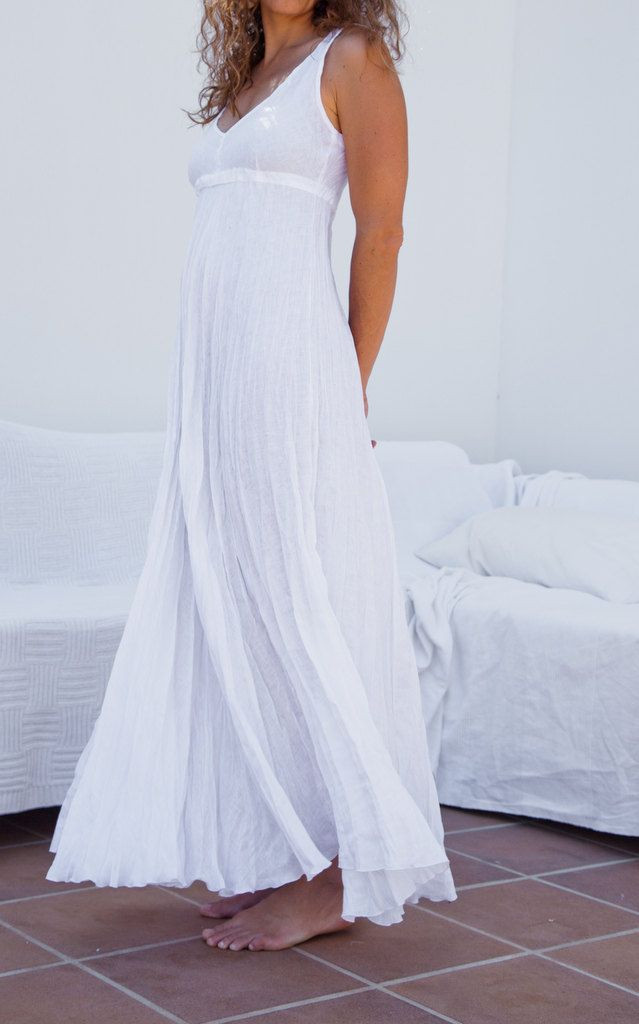 White Sundresses For Beach Wedding
 White Linen Wedding Dress Long Linen Dress for your