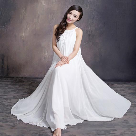 White Sundresses For Beach Wedding
 Plus Size Maxi Dress White summer dress Wedding by