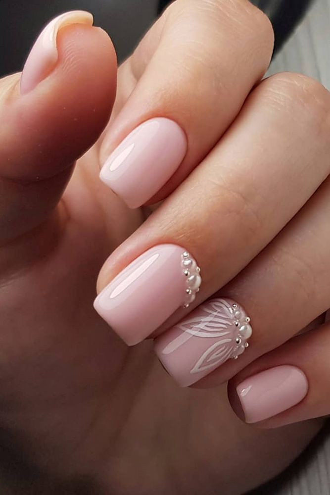 White Wedding Nails
 30 Perfect Pink And White Nails For Brides