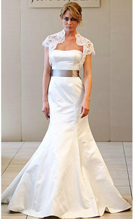 Wholesale Wedding Dresses
 Classic Satin Trumpet Wedding Dress Gown Jacket Lace