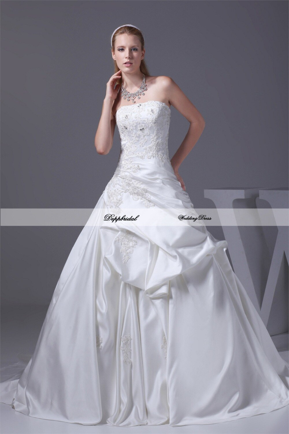 Wholesale Wedding Dresses
 Wholesale Wedding Dress Satin Ball Gown Strapless Crystals