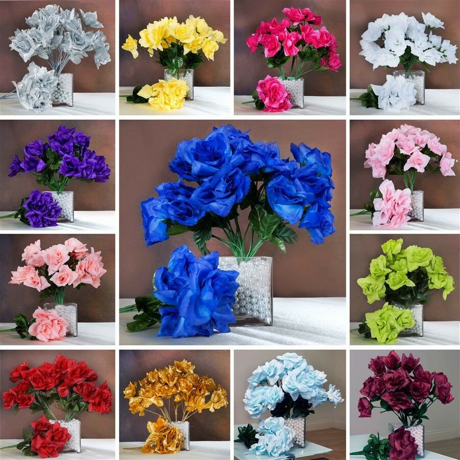 Wholesale Wedding Flowers
 168 Silk OPEN ROSES WEDDING Bouquets FLOWERS Centerpieces
