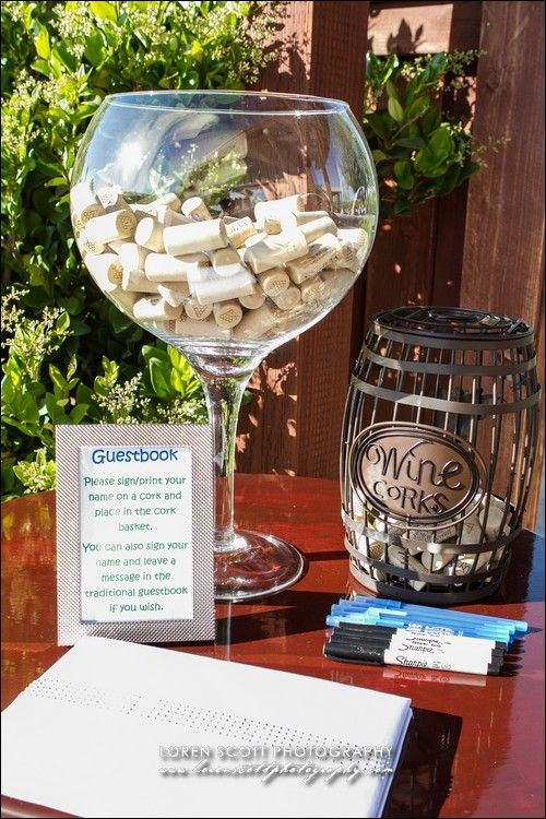 Wine Themed Wedding Guest Book
 Have your guests personalize a wine cork as your guest