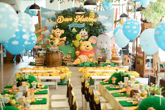 Winnie The Pooh Birthday Decorations
 Kara s Party Ideas Winnie the Pooh 1st Birthday Party