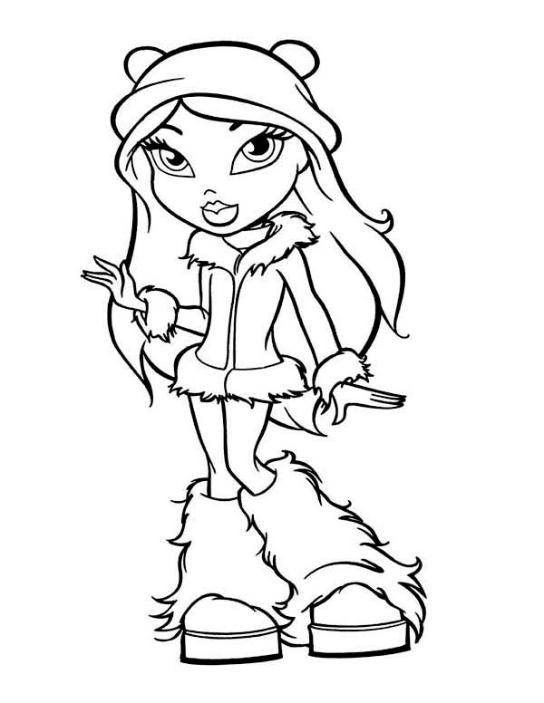 Winter Coloring Pages For Girls
 Fancy Teen Girl in Winter Season Outfit Coloring Page NetArt