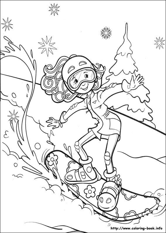 Winter Coloring Pages For Girls
 Groovy Girls winter snowboarding coloring print out for