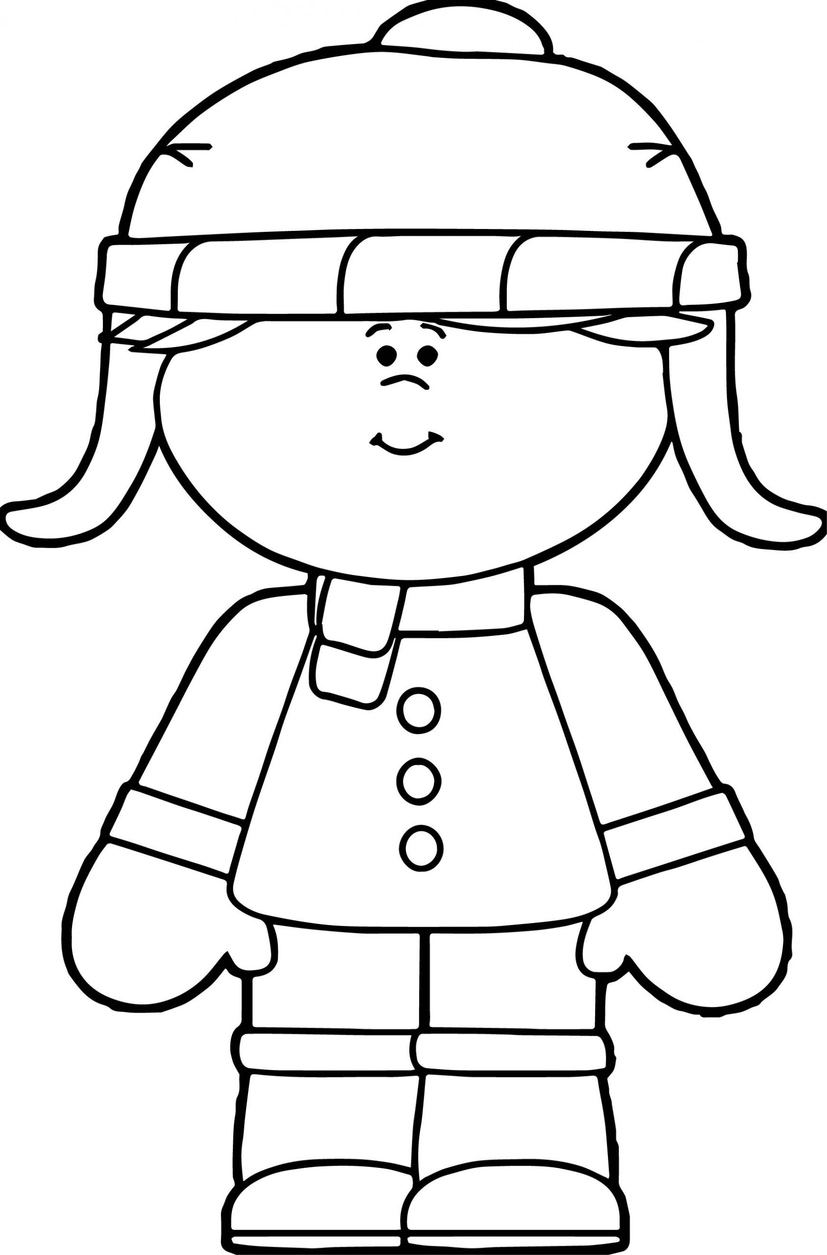 Winter Coloring Pages For Girls
 Winter Little Girl Dressed For Winter Coloring Page