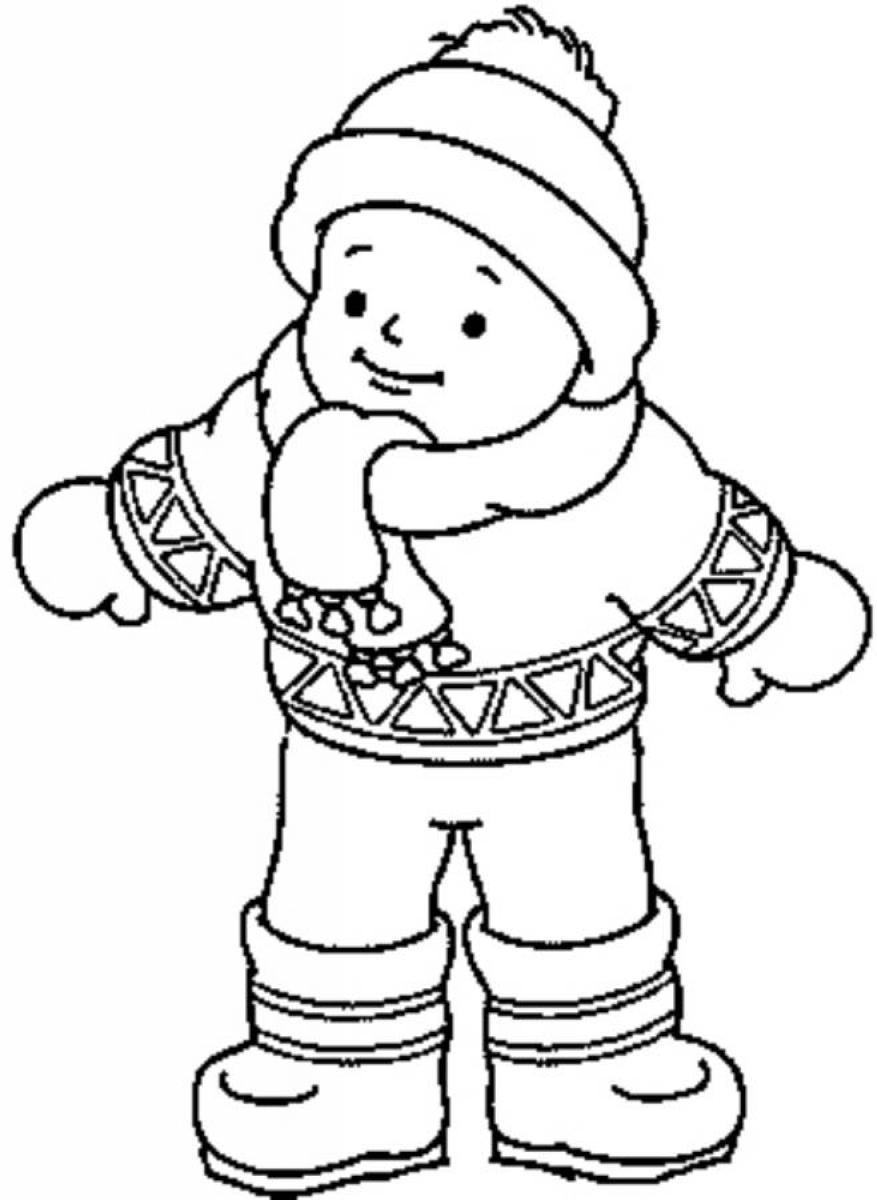Winter Coloring Pages For Girls
 Clothes Coloring Pages