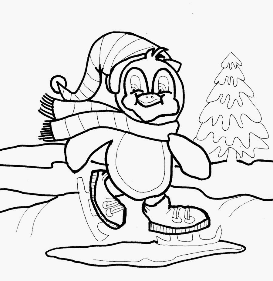 Winter Coloring Sheets For Kids
 colours drawing wallpaper Cute Baby Penguin Colour