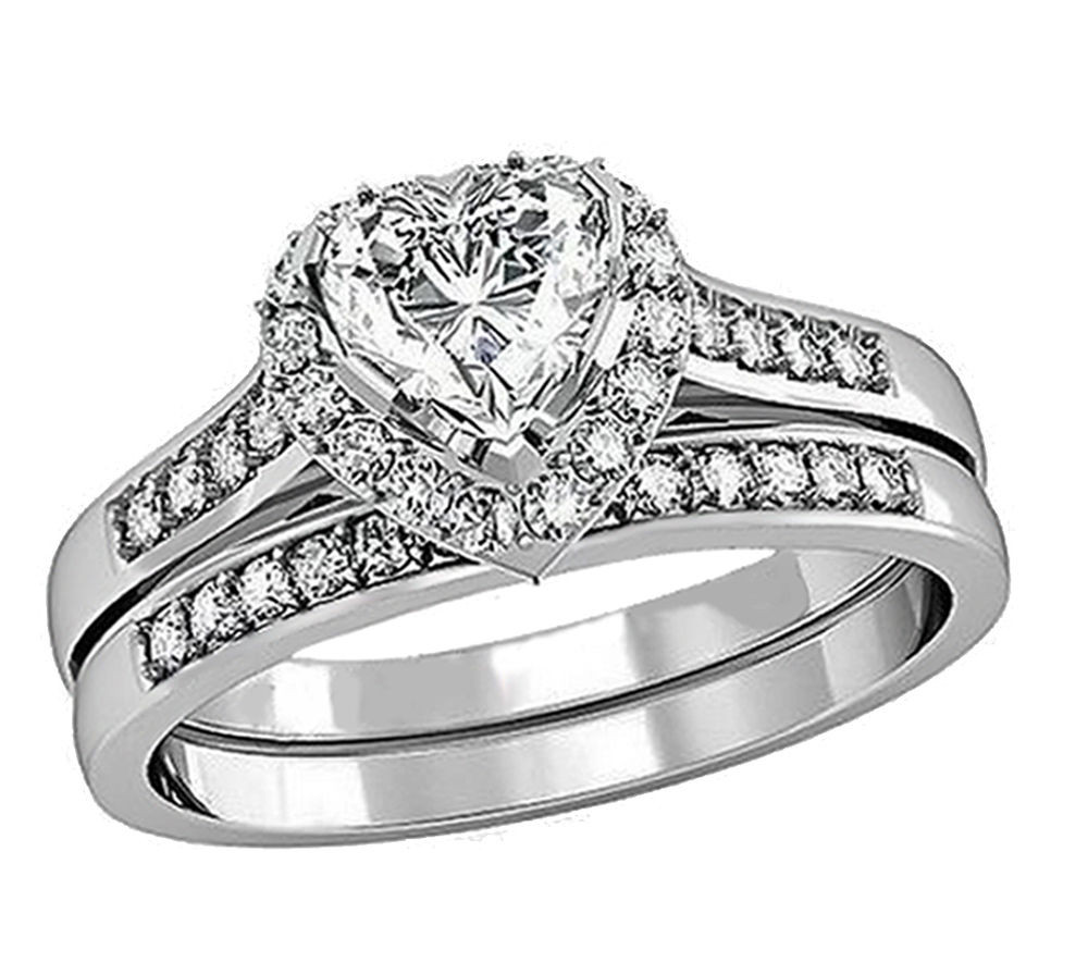 Women Wedding Rings
 1 80 Cttw Heart CZ Women s Stainless Steel Wedding Ring