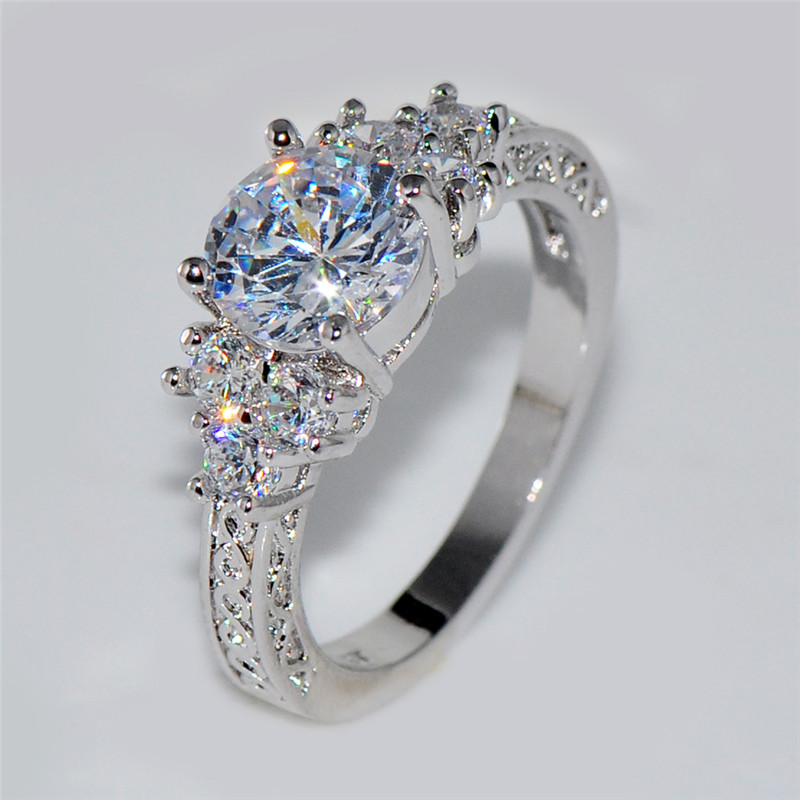 Women Wedding Rings
 Splendent White Stone Stylish Jewelry Women Men Wedding