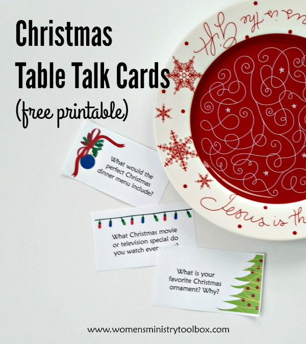 Women'S Ministry Christmas Party Ideas
 Christmas Table Talk Cards Free Printable