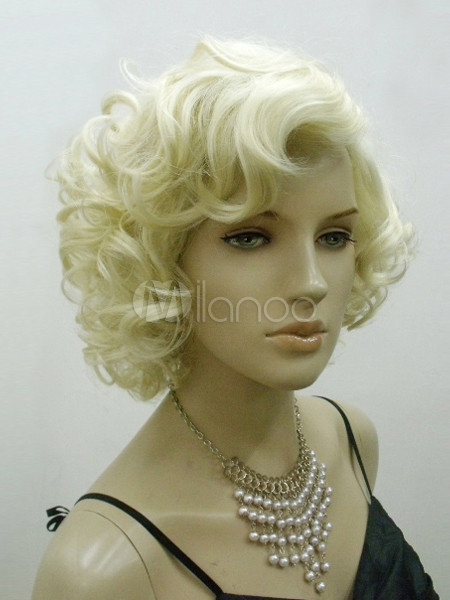 Women'S Short Curly Hairstyles
 Fashion wig New Charm women s short Platinum Blonde Curly