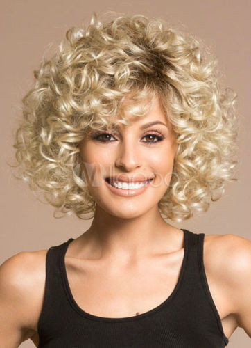 Women'S Short Curly Hairstyles
 Beautiful Wig New Fashion y Women s Short Blonde Curly