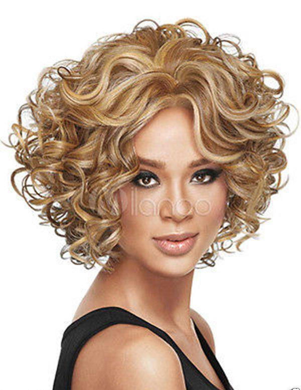 Women'S Short Curly Hairstyles
 New Charm Women S Short Mix Blonde Curly Natural Hair Full