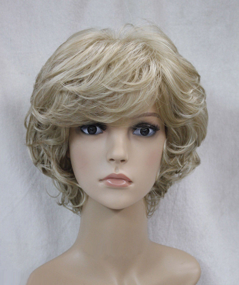 Women'S Short Curly Hairstyles
 Hot Sell New Fashion Short Blonde Wavy Curly Women s Lady