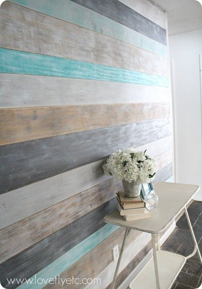 Wood Plank Walls DIY
 DIY Painted Plank Wall Lovely Etc