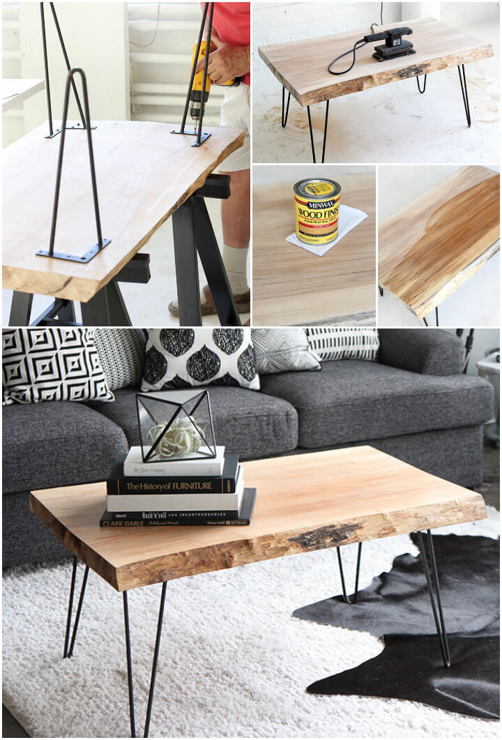 Wood Slab Table DIY
 20 Easy & Free Plans to Build a DIY Coffee Table DIY