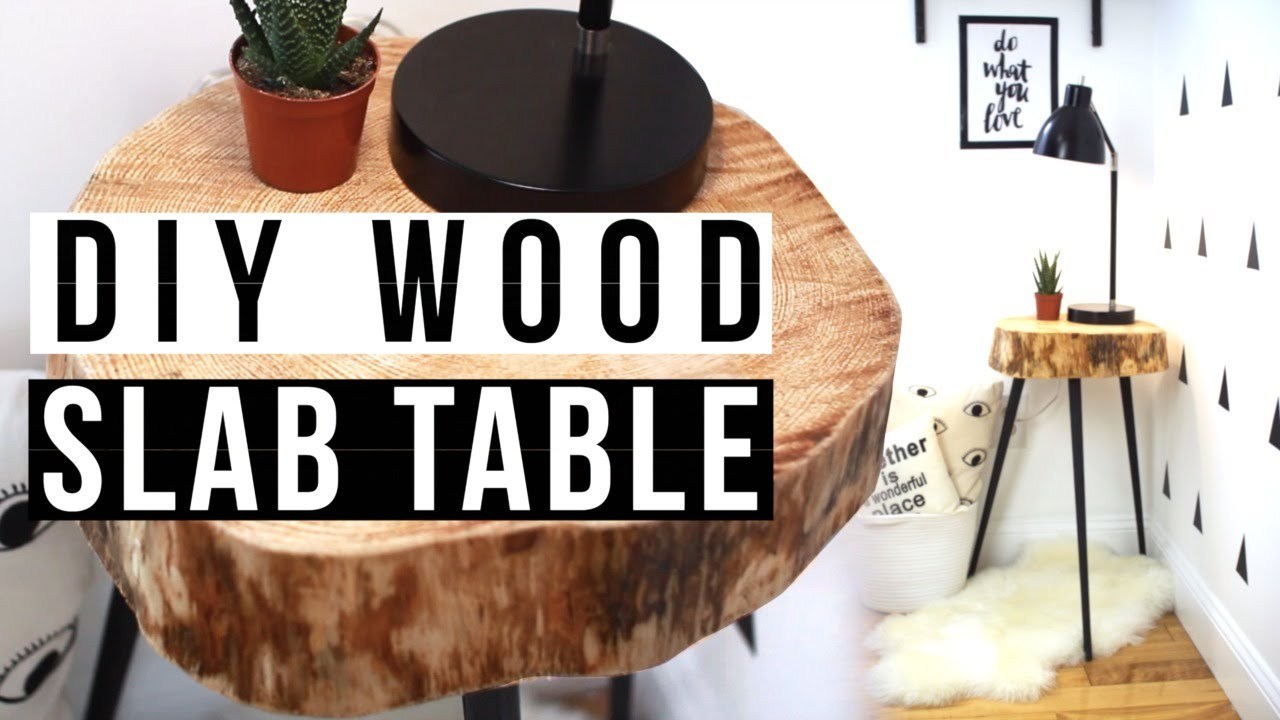 Wood Slab Table DIY
 DIY ROOM DECOR