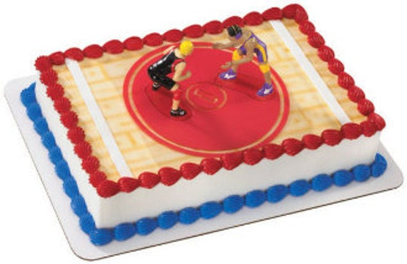 Wrestling Birthday Cake
 High School Wrestling Cake Topper Wrestler Cake Topper