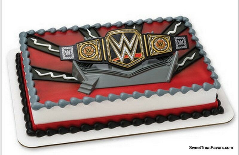 Wwe Birthday Cakes
 WWE Wrestling Cake Decoration Party Supplies TOPPER KIT