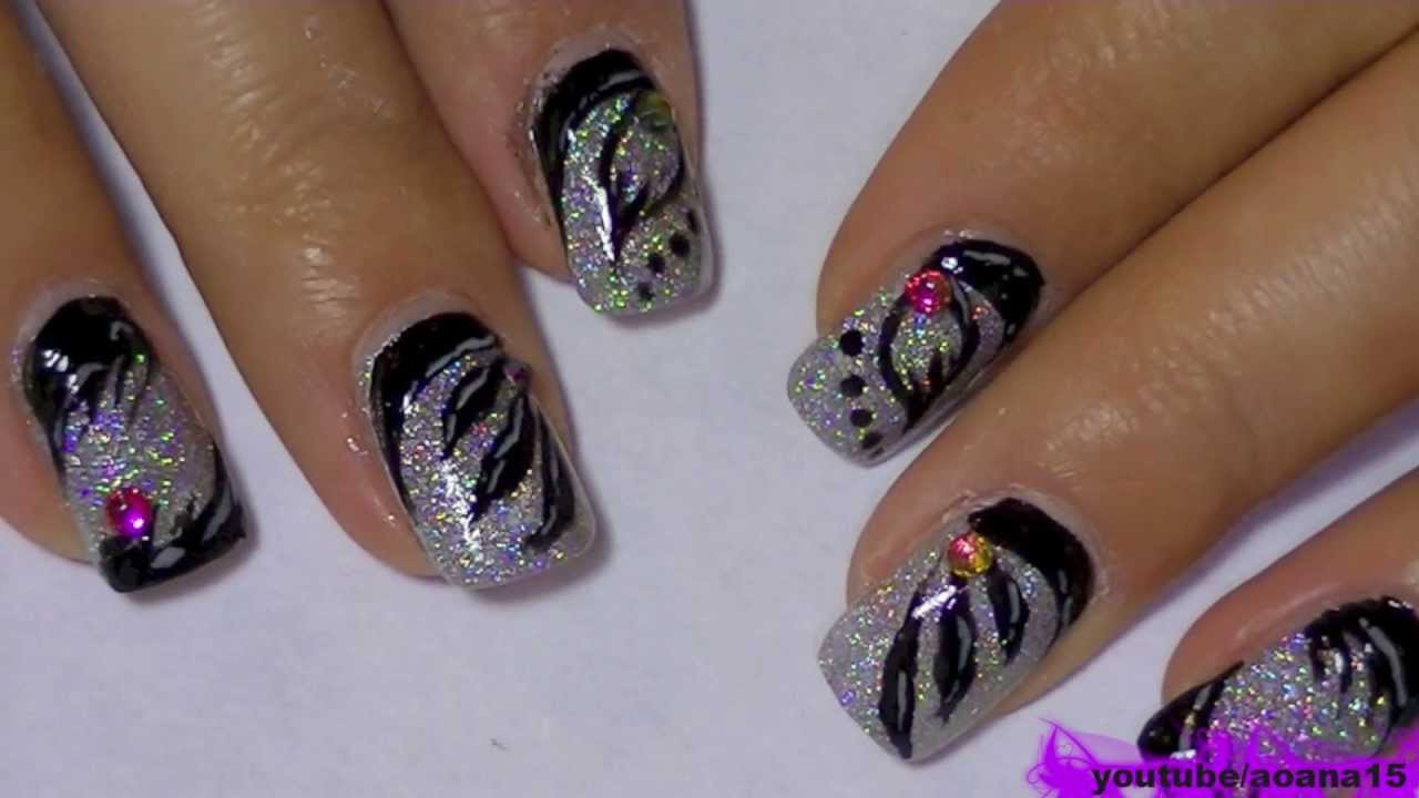 Www Nail Art Design
 Holographic Nail Polish and black 3 types of nail art