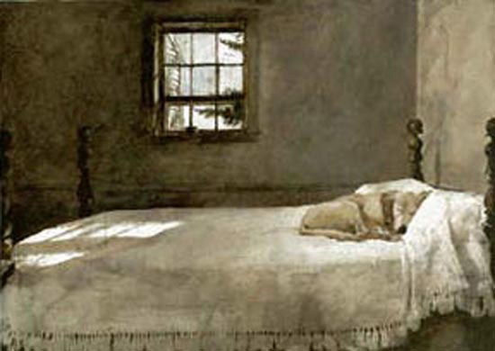 Wyeth Master Bedroom
 Making like Wyeth – Dog on Bed