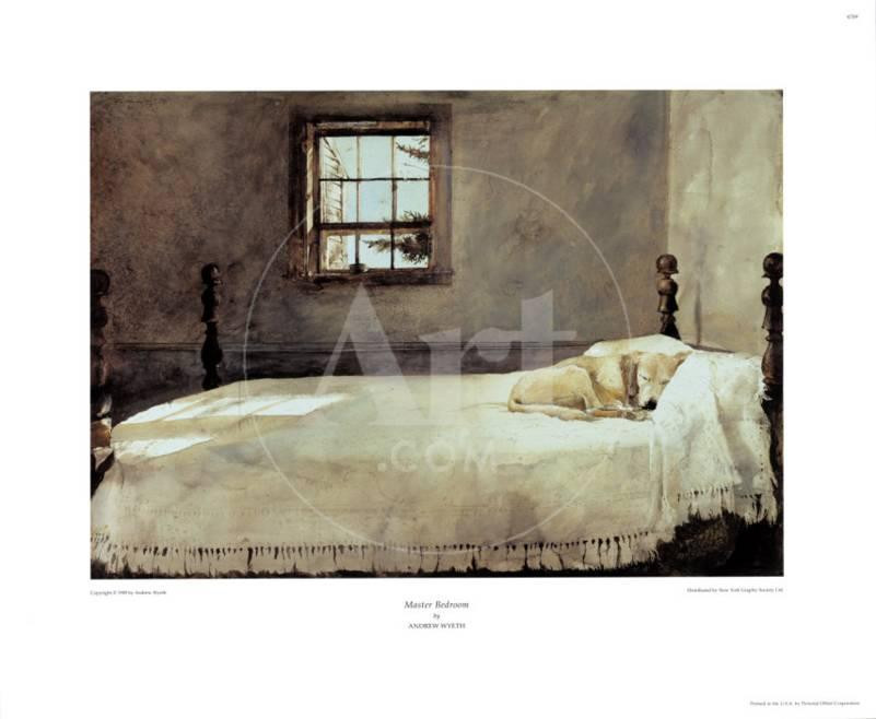Wyeth Master Bedroom
 Master Bedroom Mounted Print by Andrew Wyeth at Art