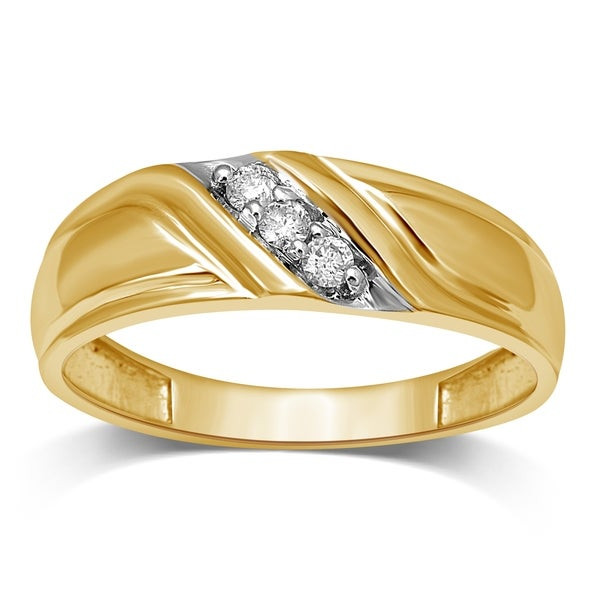 Yellow Gold Wedding Bands For Men
 Unending Love Men s 10k Yellow Gold 1 10ct TDW Diamond
