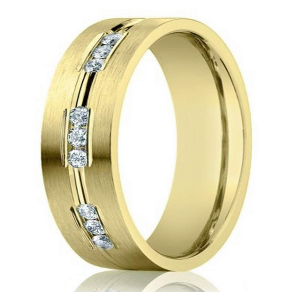 Yellow Gold Wedding Bands For Men
 6mm Designer 14k Yellow Gold Wedding Ring for Men with