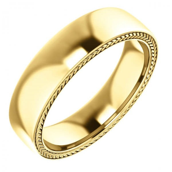 Yellow Gold Wedding Bands For Men
 Men’s Wedding Band 14k Yellow Gold Wheat Design