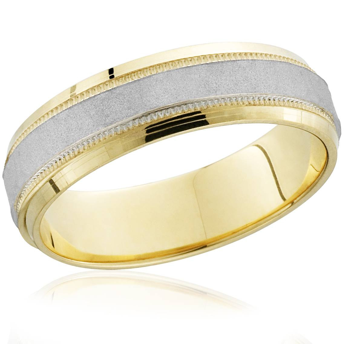 Yellow Gold Wedding Bands For Men
 Mens Hammered Two Tone 14k White & Yellow Gold Wedding