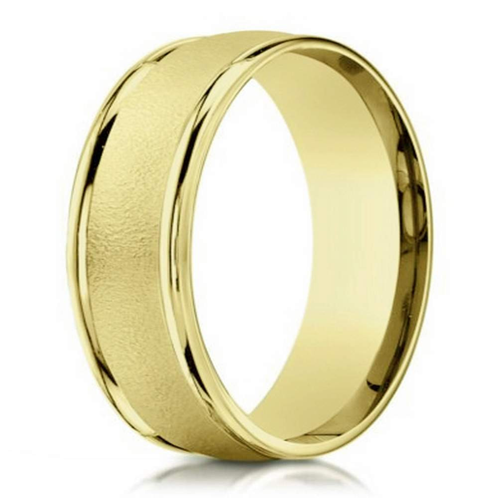 Yellow Gold Wedding Bands For Men
 10K designer gold wedding band for men 6mm width