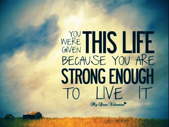You Were Given This Life Quote
 You were given this life because you are strong enough to