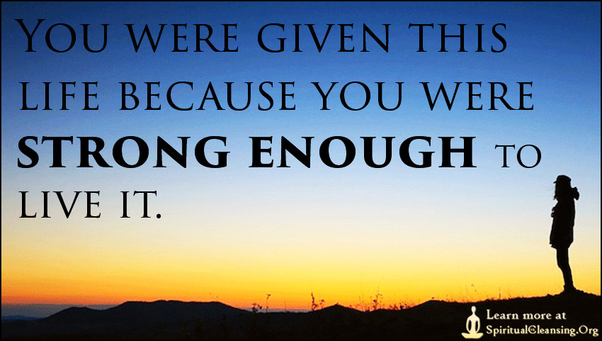 You Were Given This Life Quote
 You were given this life because you were strong enough to