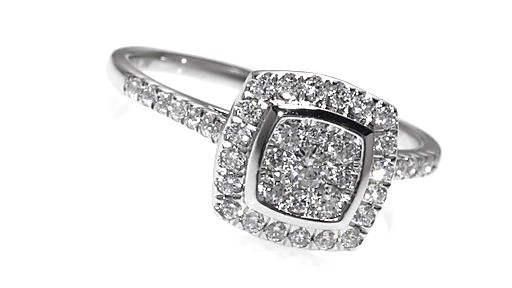 Zales Womens Wedding Rings
 posite Diamond Cushion Frame Engagement Ring in 10K