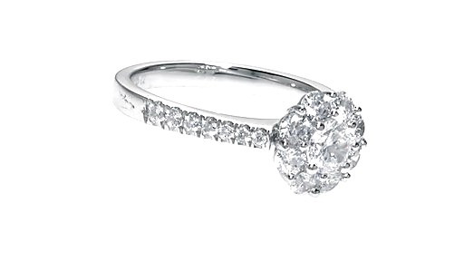 Zales Womens Wedding Rings
 Diamond Flower Frame Engagement Ring in 14K White Gold